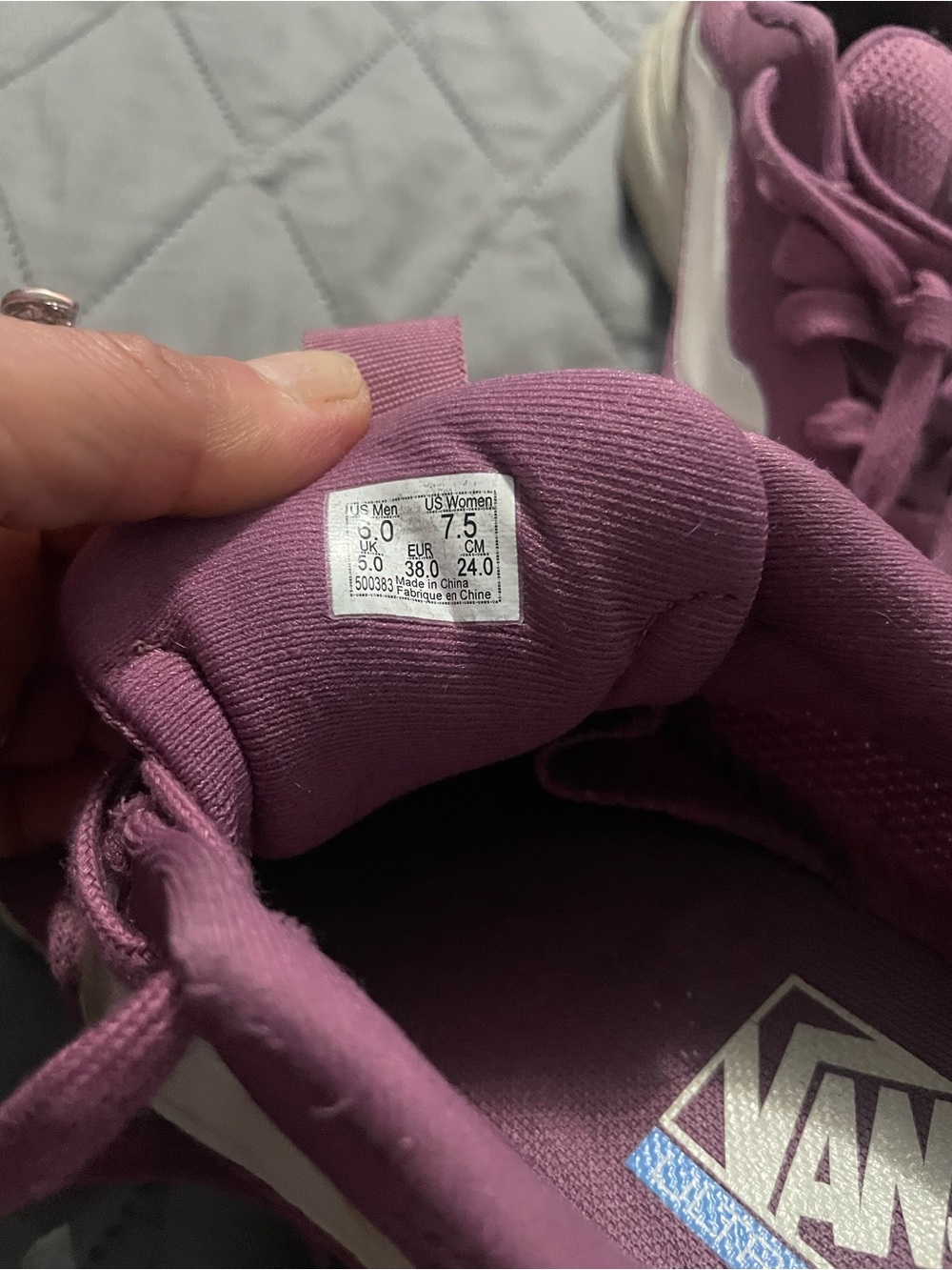 Vans Women’s Mauve Mesh Lace-Up Sneakers with White Stripe - Picture 5 of 5